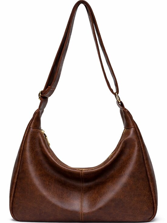 Handbags - Purses for Women Slouchy Shoulder Bag Hobo Bag Soft Vegan Leather Adjustable